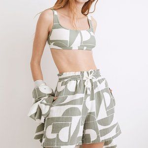 Madewell Lightestspun Pull-On Cover-Up Shorts in Mod Shapes - NWT